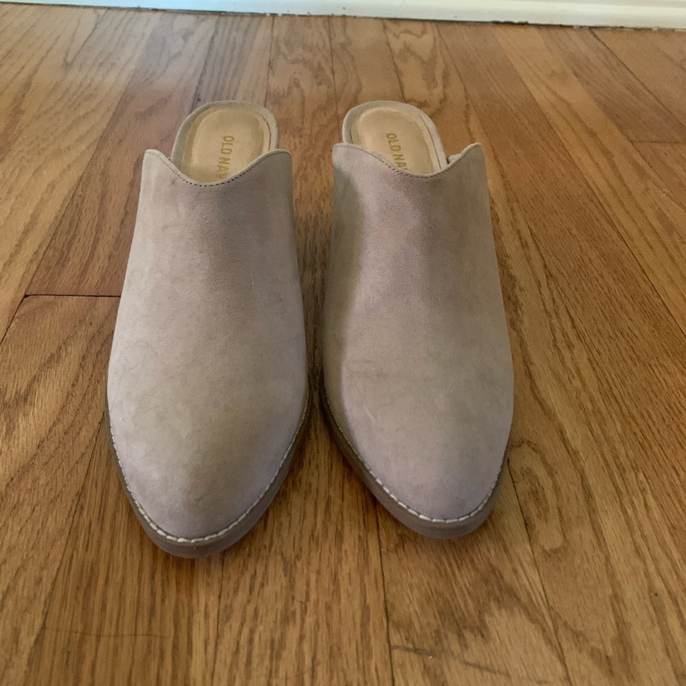 Taupe colored mules